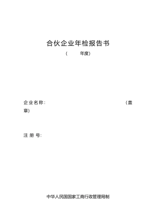 现代合伙企业年检报告书