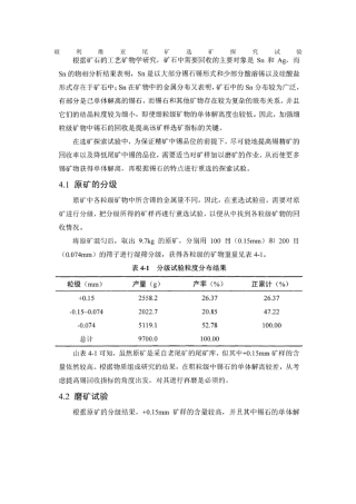 玻利维亚尾矿选矿探索试验