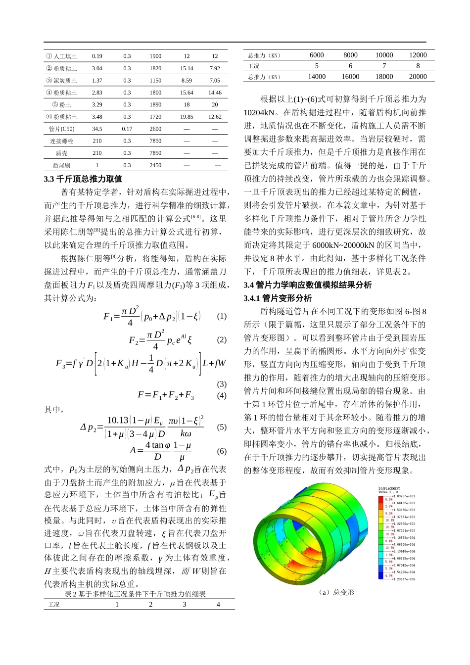 盾构隧道千斤顶推力对管片力学响应影响分析_第3页