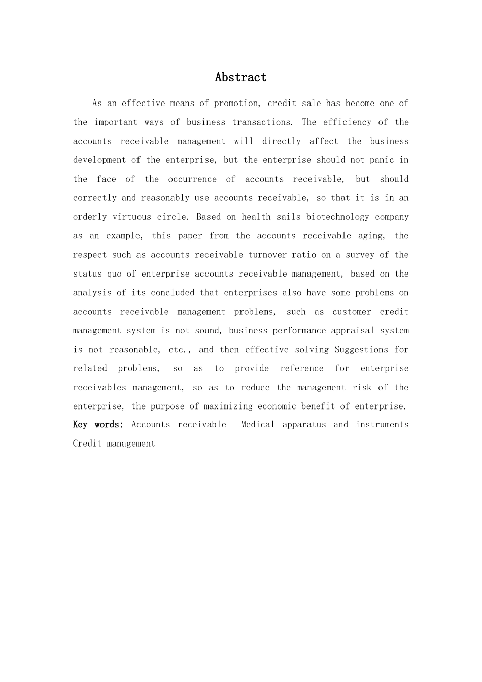 财务管理专业-浅析健帆生物应收账款管理存在的问题及对策_第2页
