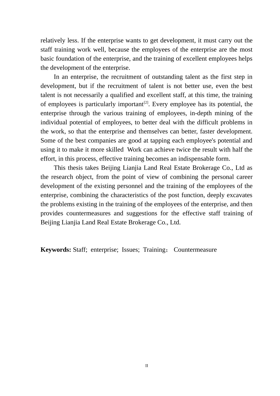 北京链家置地房地产经纪有限公司员工培训存在的问题及对策研究_第2页