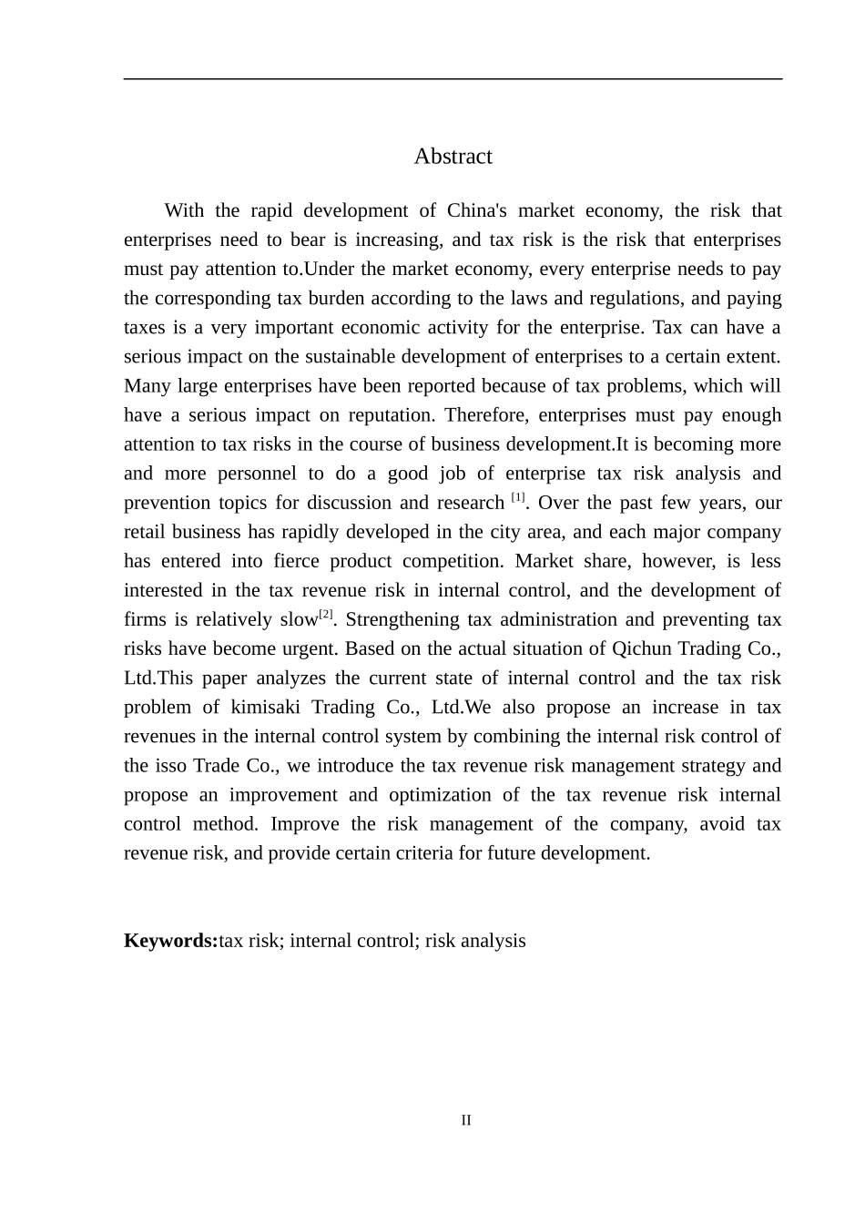 财政专业启春商贸有限公司的税务风险控制研究_第3页