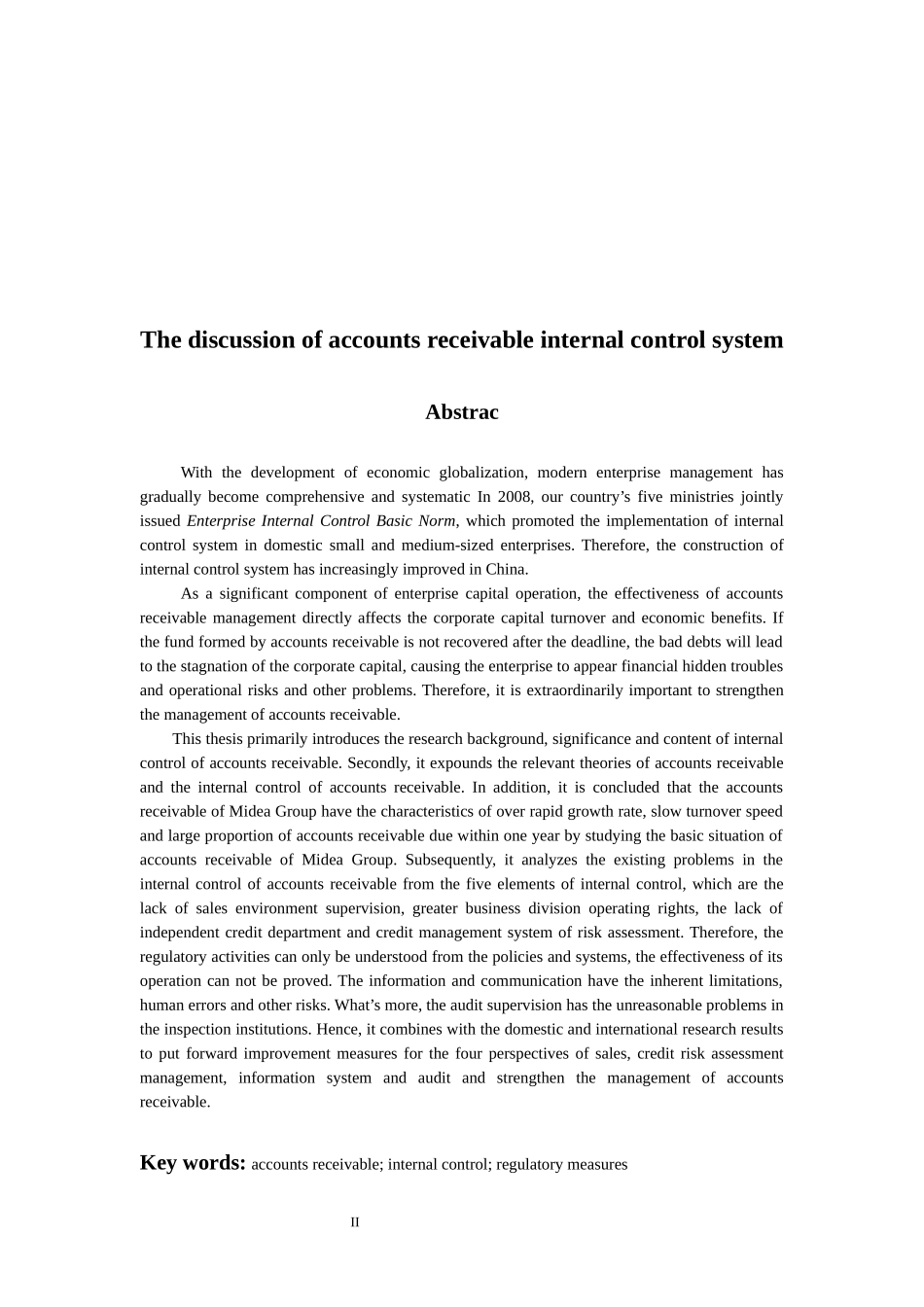工商管理专业 “应收账款”内部控制制度的探讨—以美的集团为例_第2页