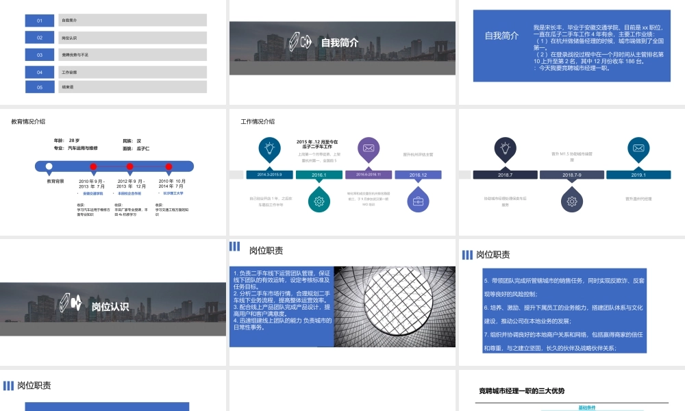 城市经理竞聘报告