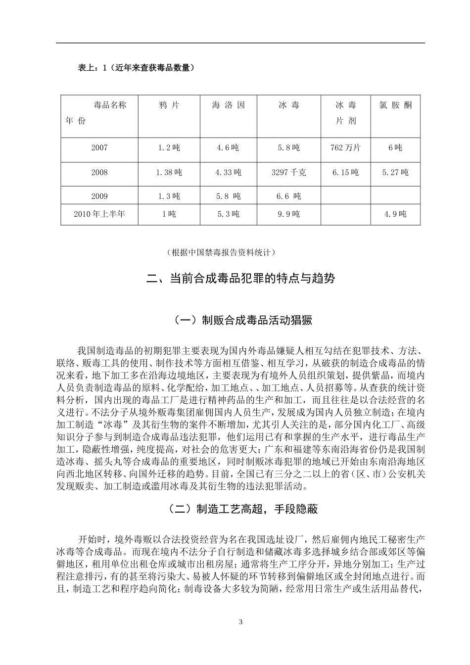 法学专业 合成毒品犯罪的特点、成因与对策_第3页