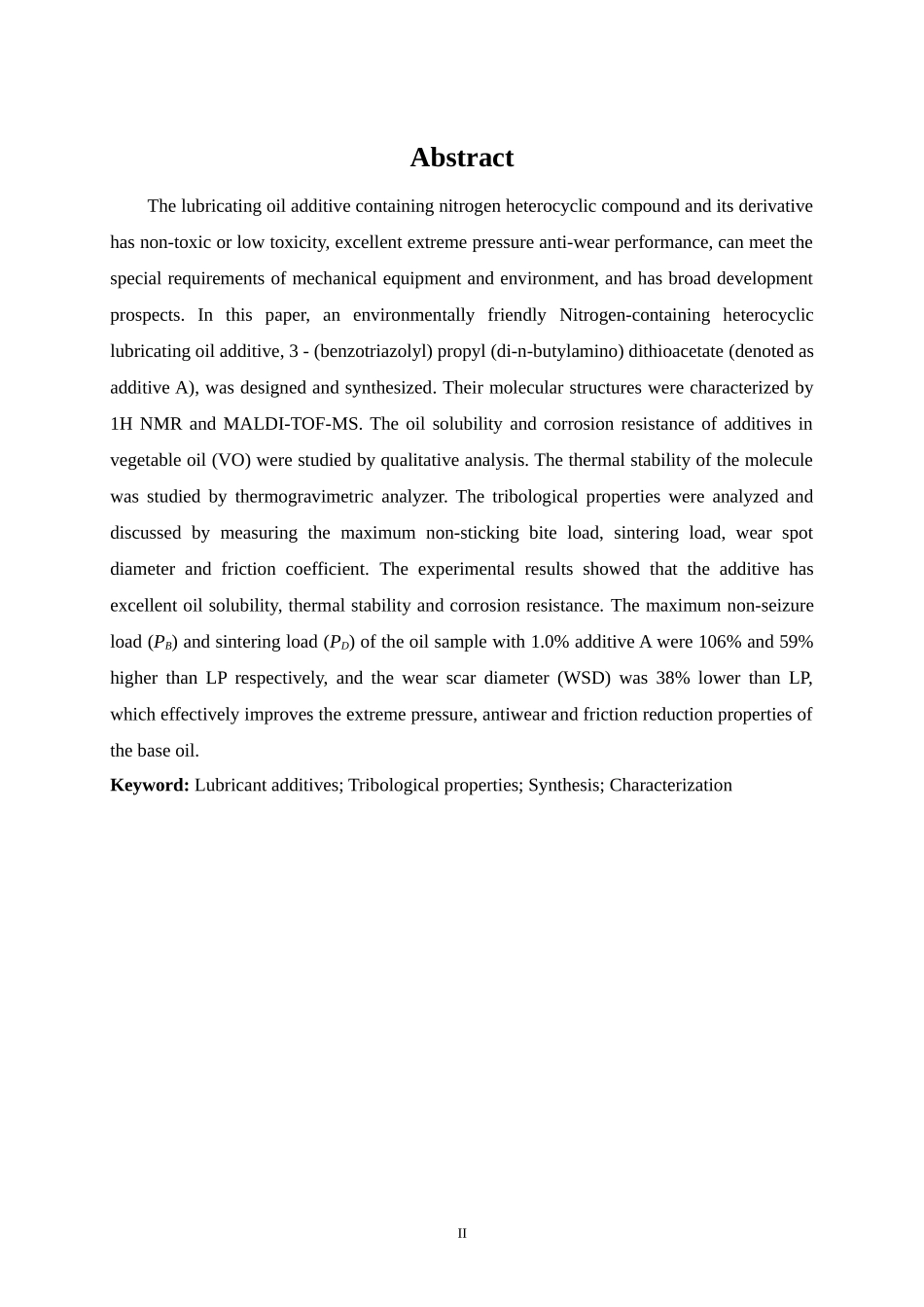 苯并三氮唑基）丙基（二正丁基氨基）二硫代乙酸酯的合成、表征及性能研究 应用化学专业_第2页