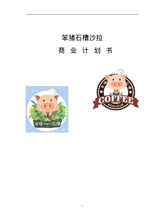 笨猪石槽沙拉-商业计划书  工商管理专业