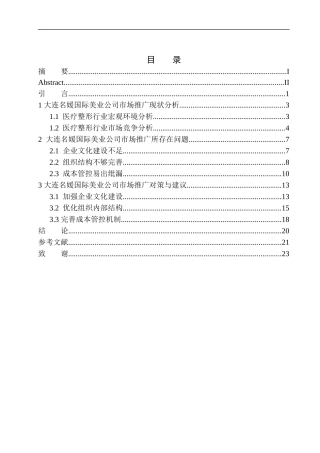 大连名媛国际美业公司市场推广问题研究