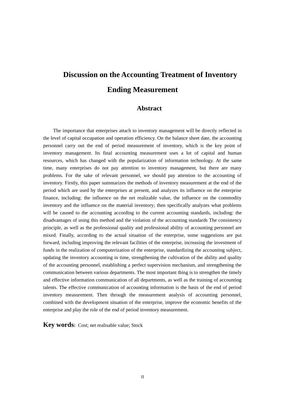 财务管理专业 存货期末计量会计处理探究_第2页