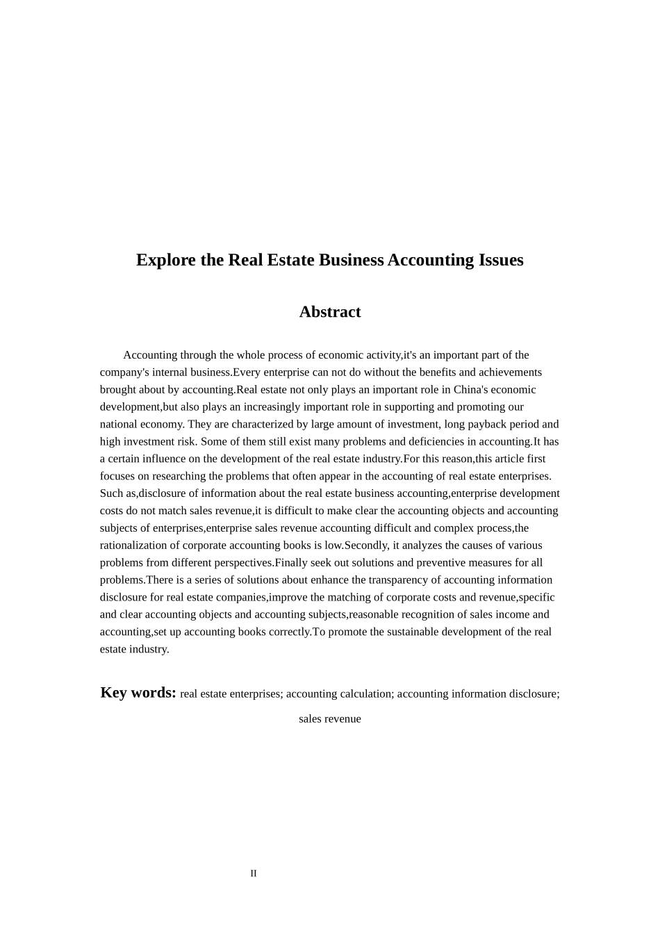 财务管理专业 房地产企业会计核算问题探讨_第2页