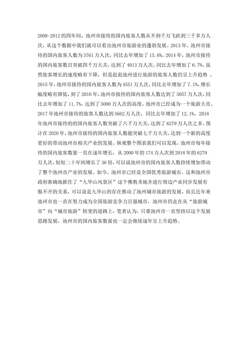 池州市旅客人数变动状况对旅游业的影响 旅游管理专业_第2页
