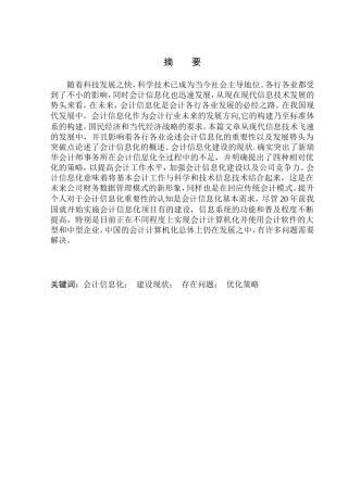 财务管理专业 新疆新瑞华会计师事务所会计信息化优化探析
