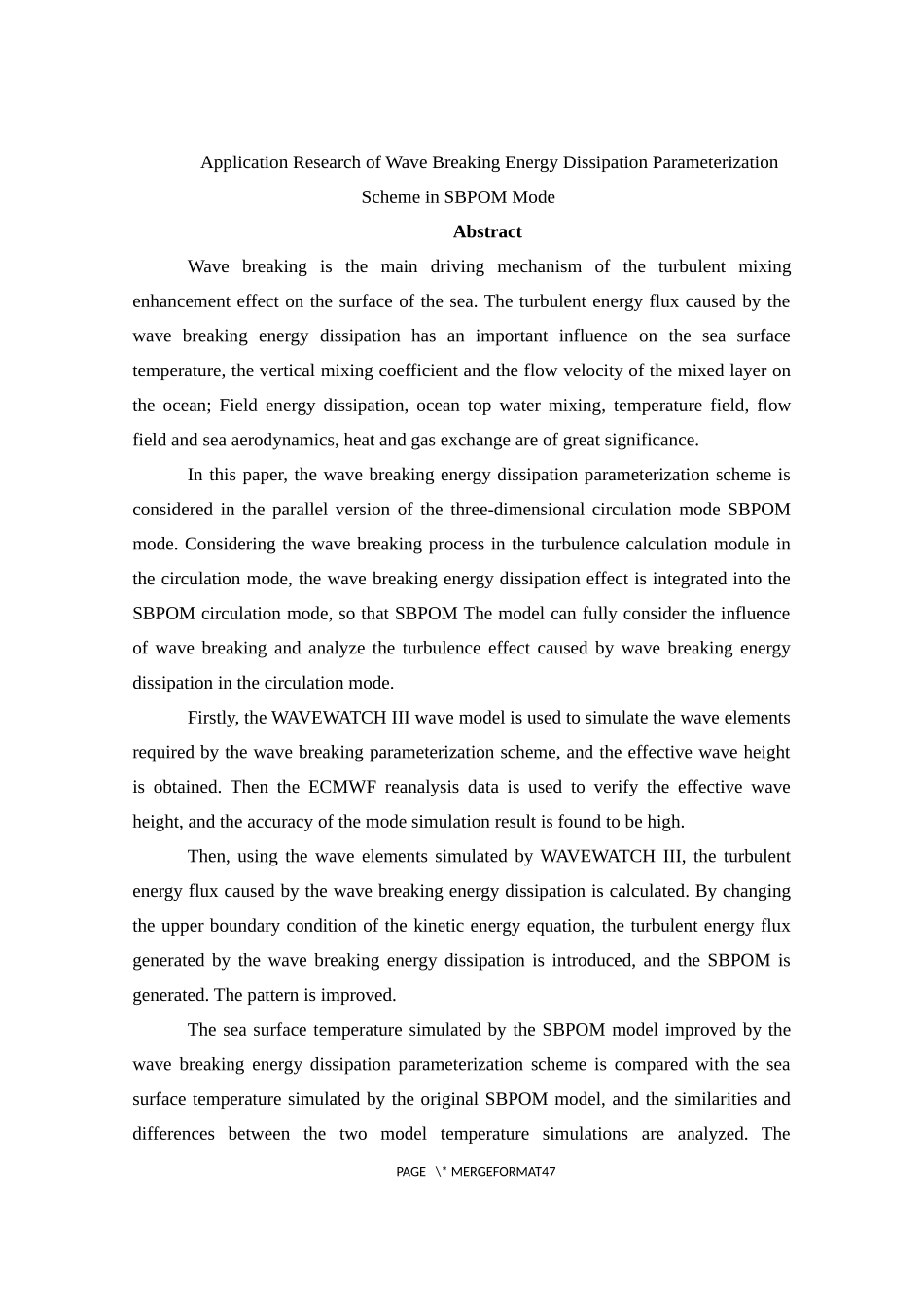 波浪破碎能量耗散参数化方案在SBPOM模式中的应用研究工程技术专业_第3页
