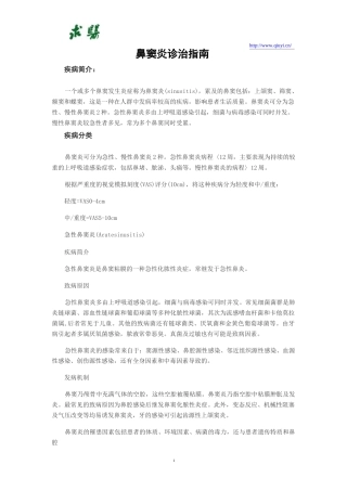 鼻窦炎诊疗指导