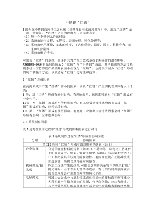 不锈钢“红锈”的防治