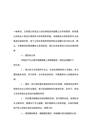 团员的义务和职责