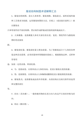服装结构制图术语解释汇总