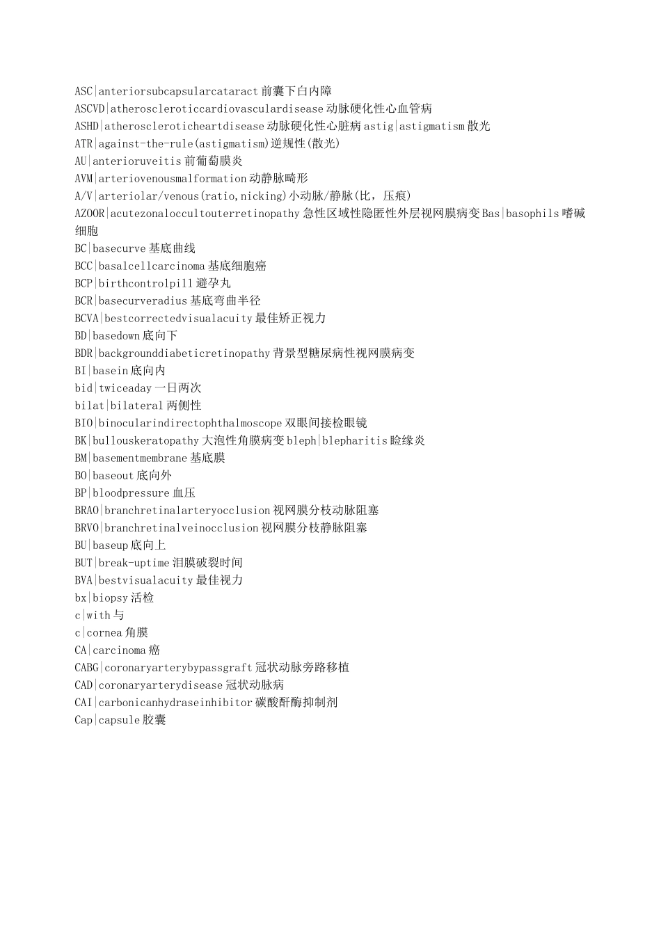 眼科常用中英文缩写_第2页