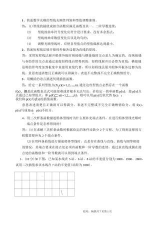 计算机辅助船体建造试卷