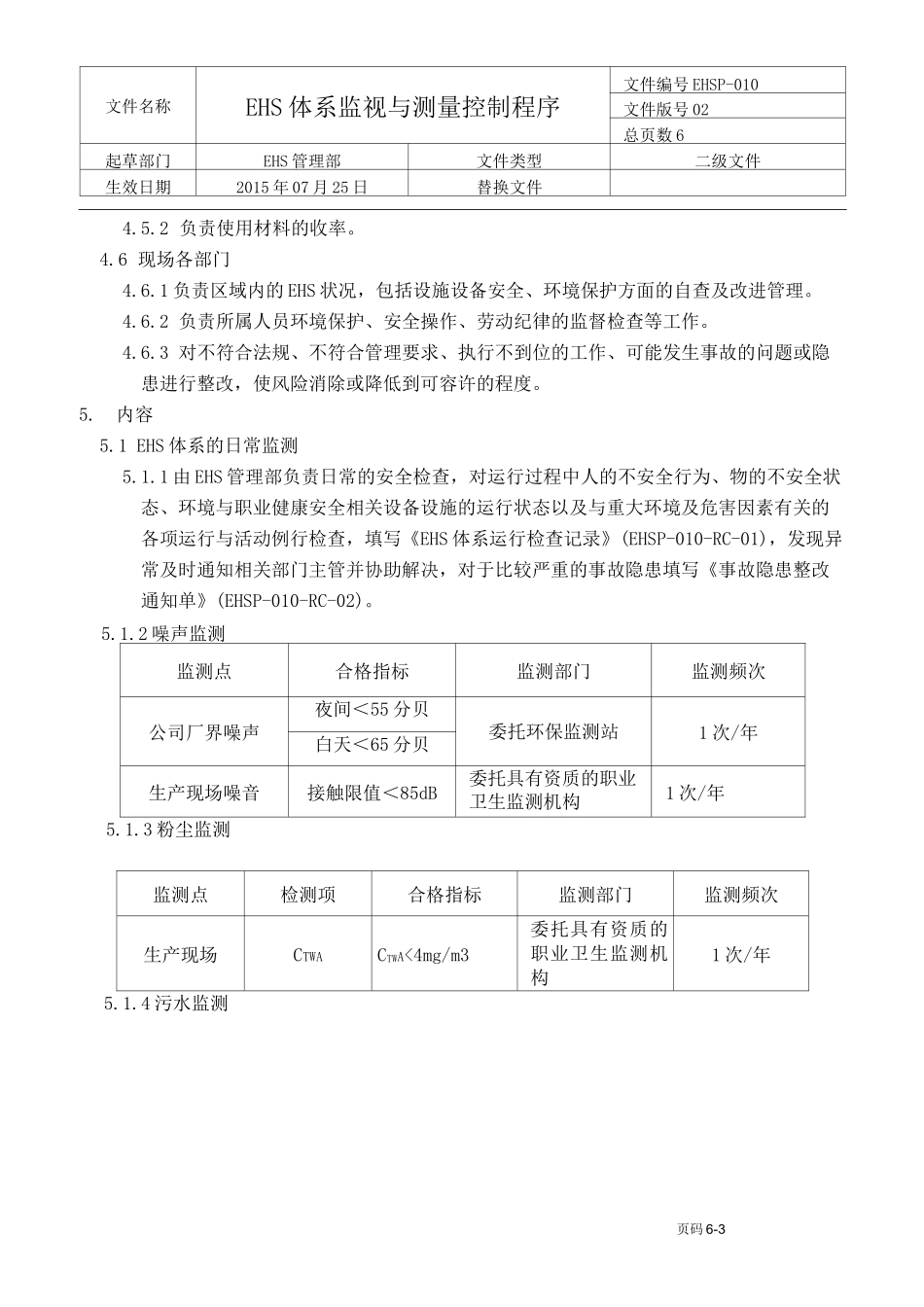 EHS体系监测与测量控制程序_第3页