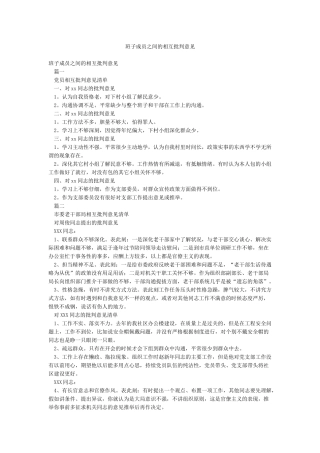 班子成员之间的相互批评意见