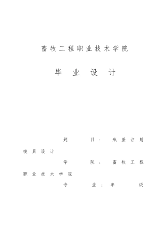 瓶盖注射模设计说明