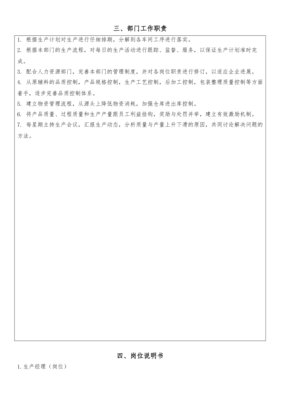 生产部组织架构与岗位说明书_第2页