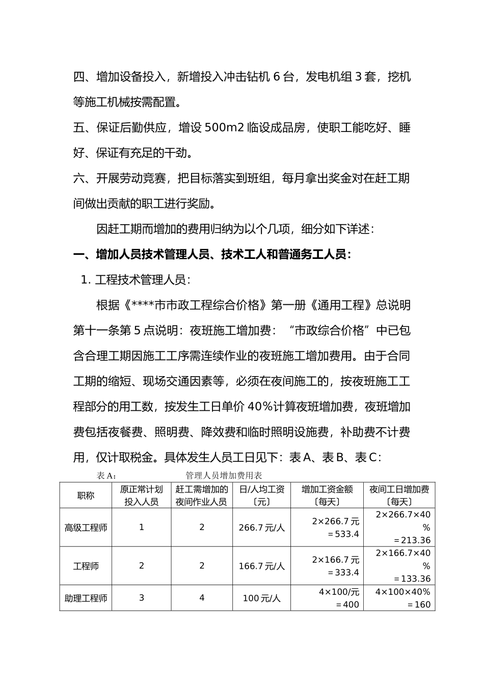 申请增加赶工费用的报告_第2页