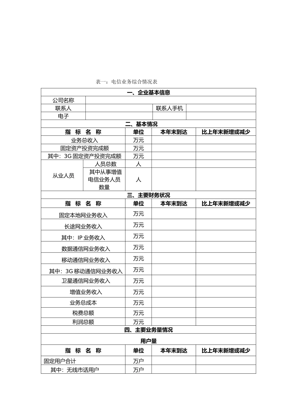 电信运营企业年度年检表格模板_第2页