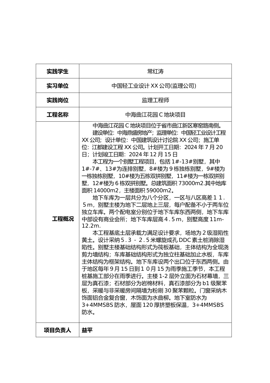电大建筑施工与管理专业毕业实践日志_第2页