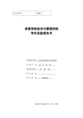 电子商务组织与营运管理实验