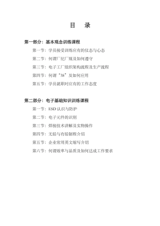电子工厂岗前培训教材