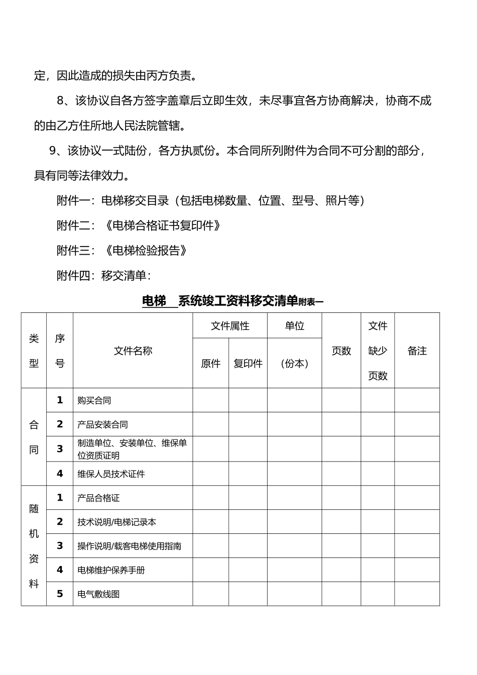电梯移交协议_第2页