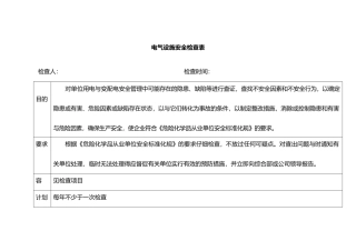 电气设备安全检查表