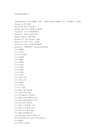 电脑键盘快捷键使用大全-完整版