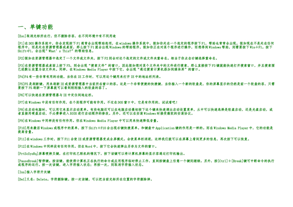 电脑键盘上各个键的作用_第2页