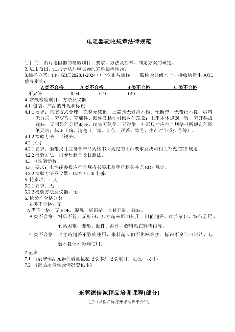 电阻器验收规章规范_第1页