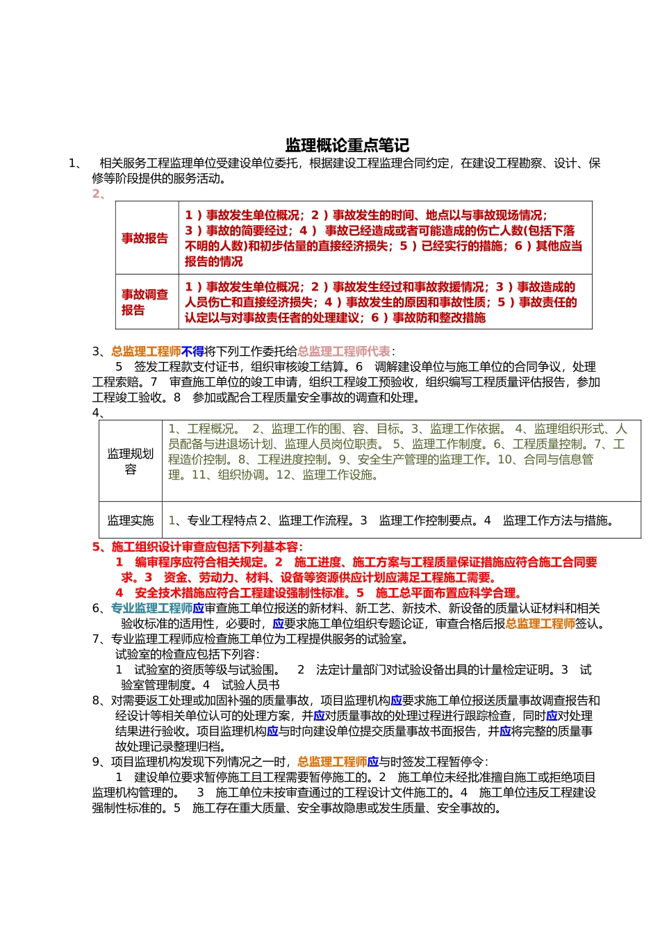 监理工程师重点笔记_第1页