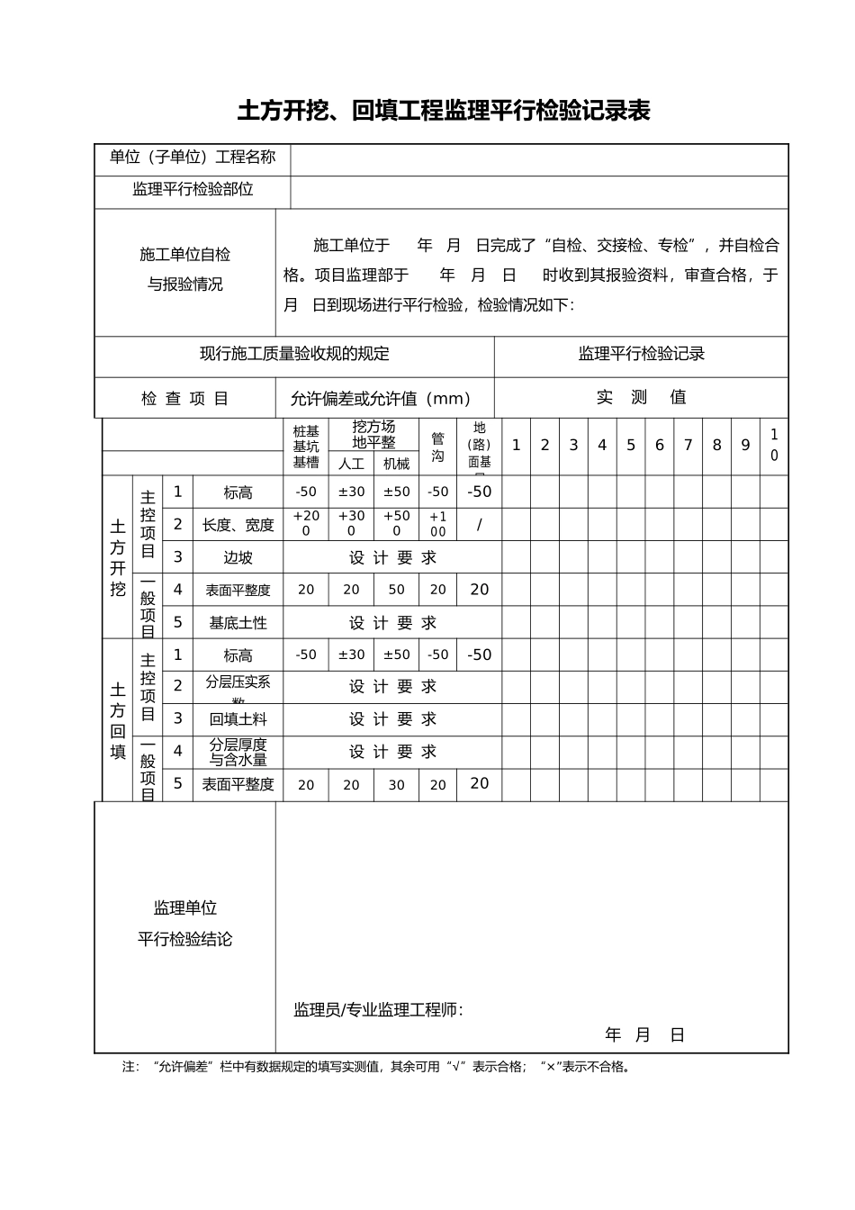 监理平行检查记录表_第1页