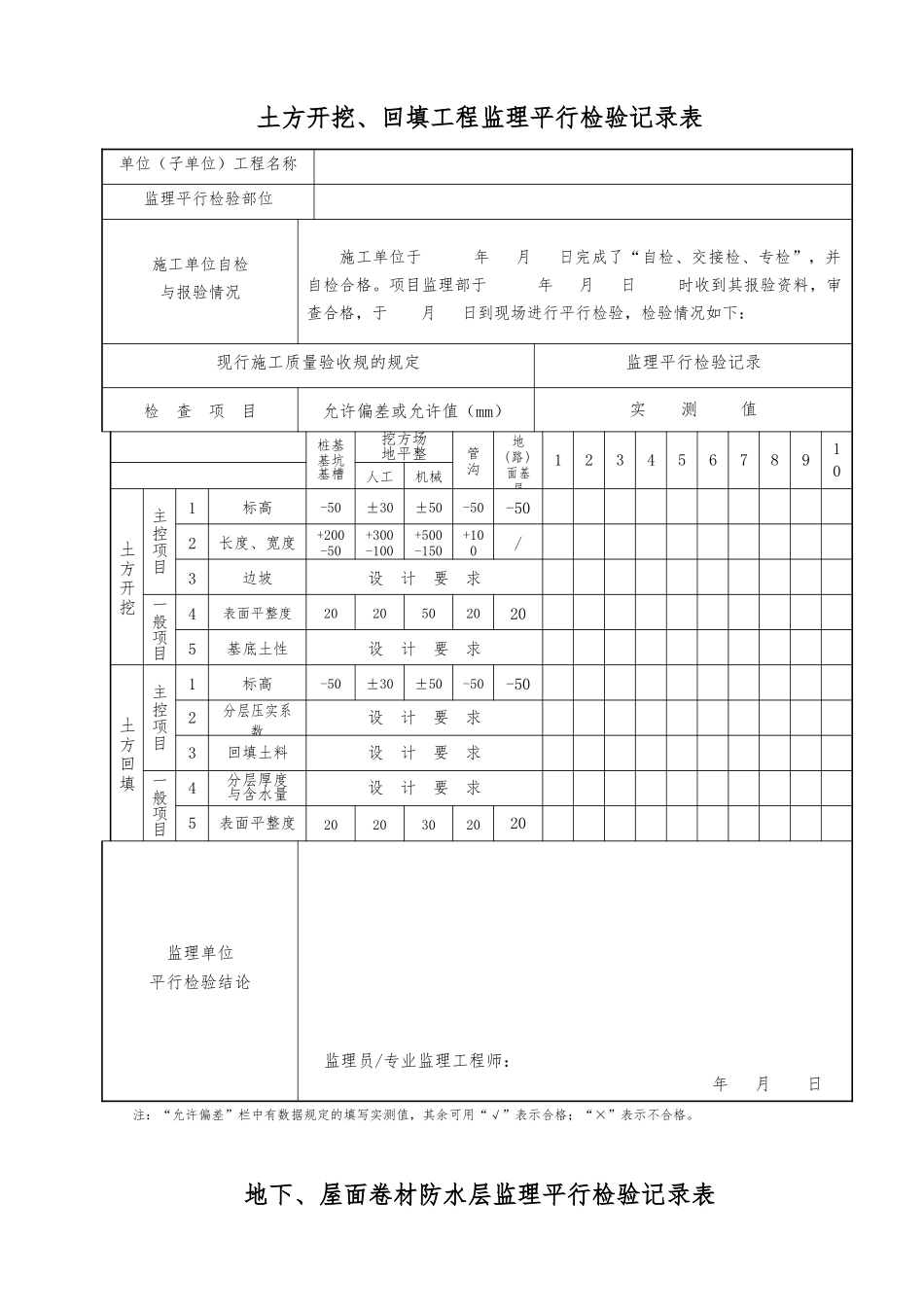 监理平行检查记录文本表_第1页