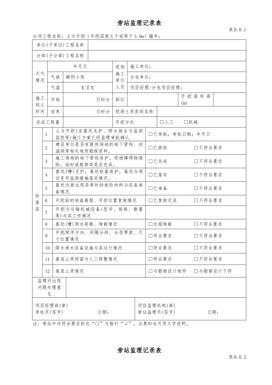 监理旁站记录文本表_第1页