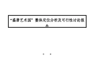 盛唐艺术园整体定位分析及可行性研究报告