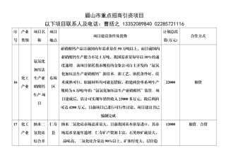 眉山市重点招商引资项目（16~45）doc-中国技术市场