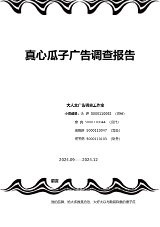 真心瓜子广告调查报告范本