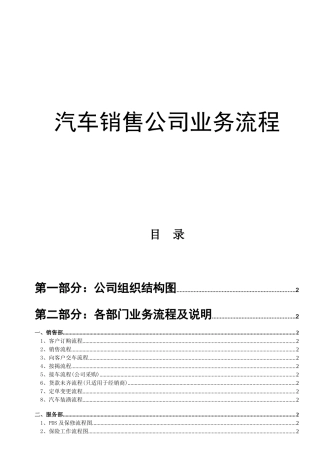 知名汽车销售公司业务流程