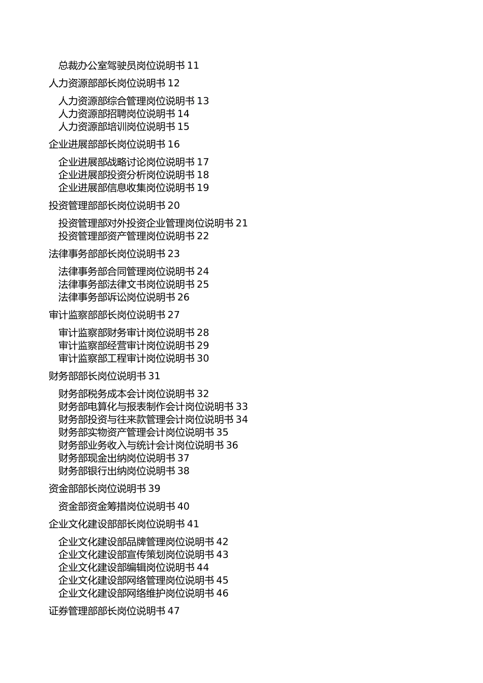 知名集团岗位说明书_第2页