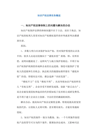 知识产权法律实务概述