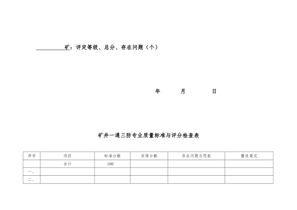 矿井一通三防专业质量标准与评分检查表_第2页