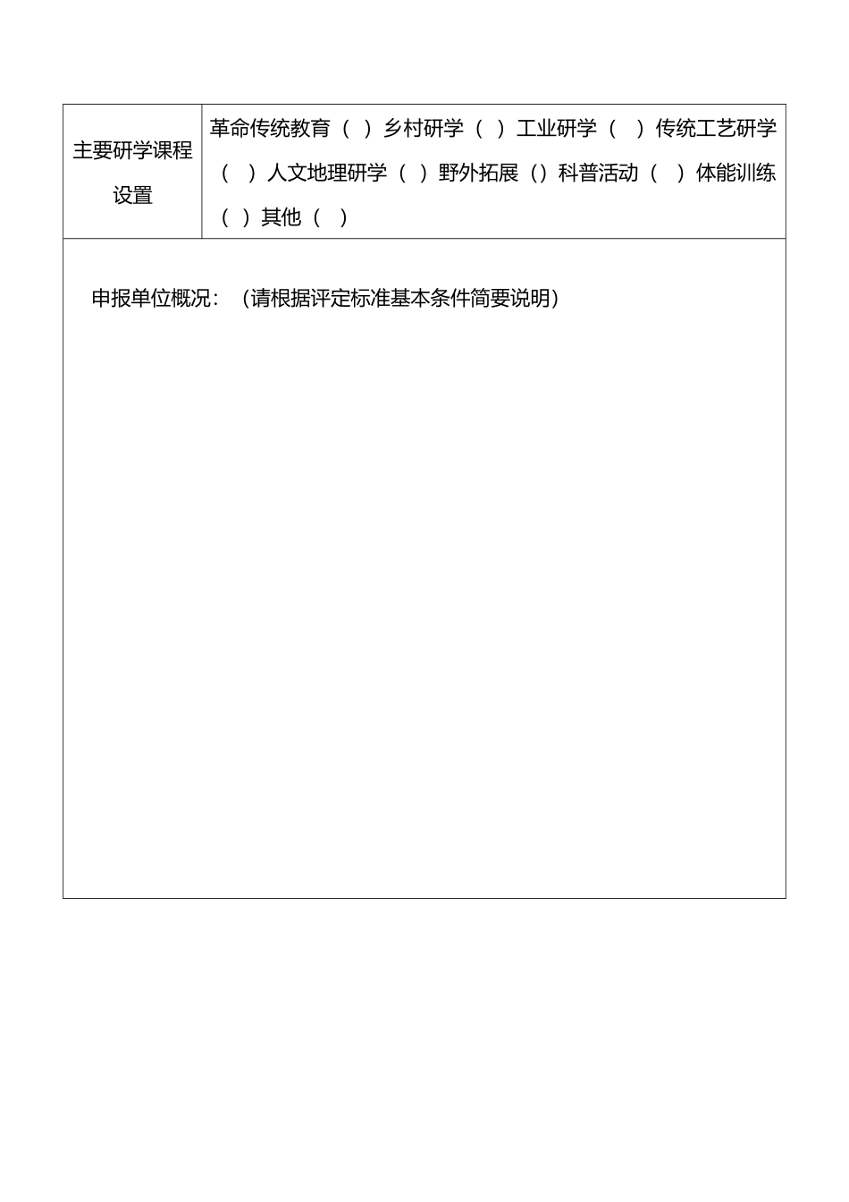 研学旅行申报表格模板_第2页