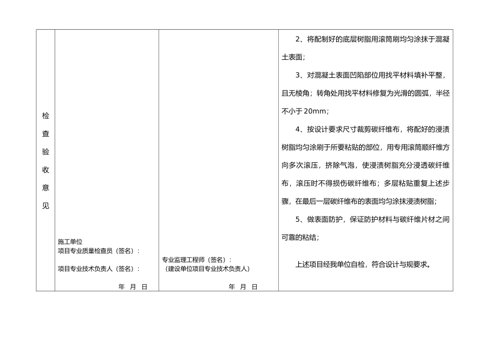 碳纤维加固隐蔽工程检查验收记录文本_第3页